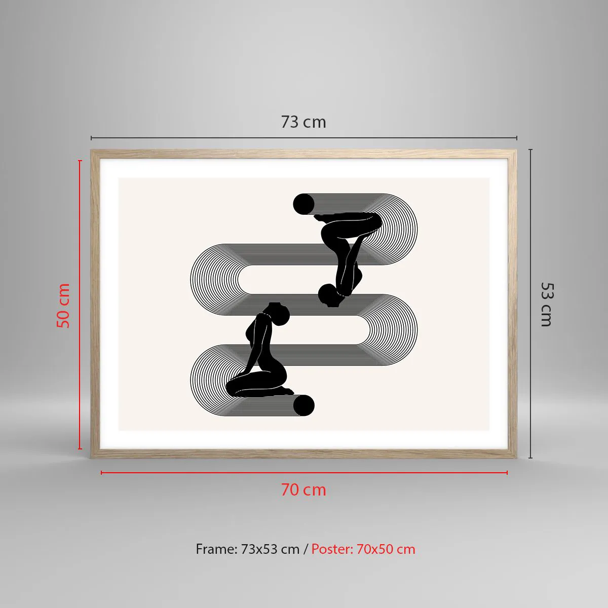 Poster in einem Rahmen aus heller Eiche - Sinnliche Symmetrie - 70x50 cm