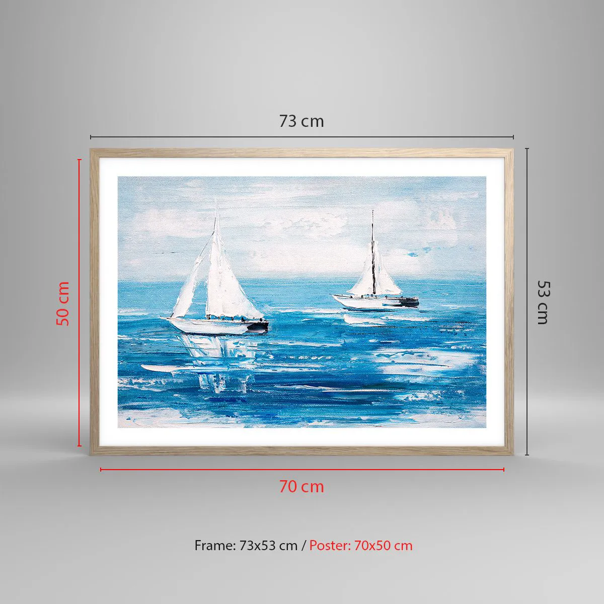 Poster in light oak frame - With a Friend by the Side - 70x50 cm