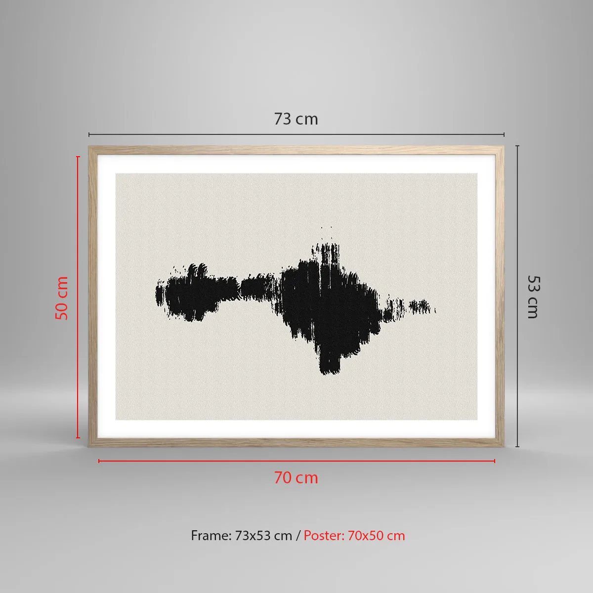 Plakat i ramme af lyst egetræ - Fantasiens vibrationer - 70x50 cm