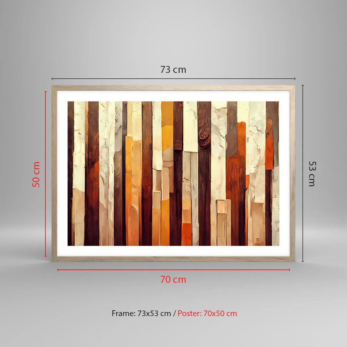 Pôster com moldura de carvalho claro - Hino das árvores da floresta - 70x50 cm