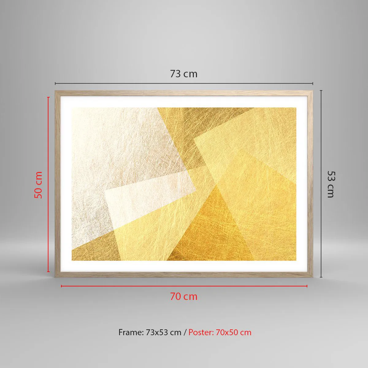 Pôster com moldura de carvalho claro - Clima geométrico - 70x50 cm