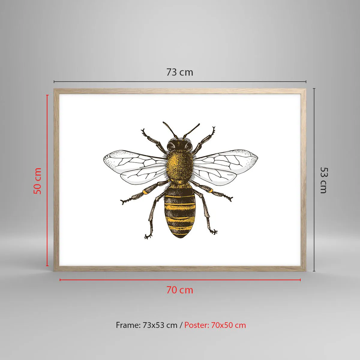 Poster in light oak frame - Beautiful and Good - 70x50 cm