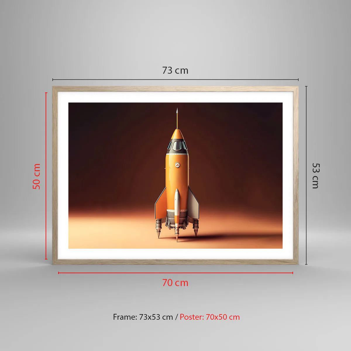 Affiche dans un chêne clair - Poster - Ça commence par un rêve - 70x50 cm