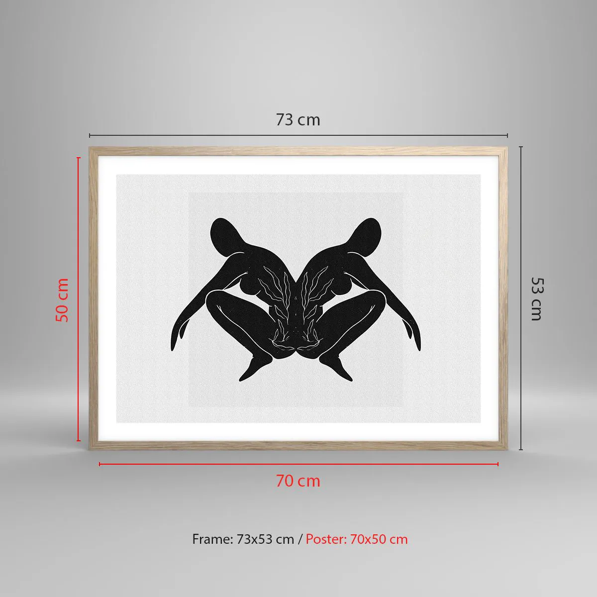 Pôster com moldura de carvalho claro - Uma alma comum - 70x50 cm