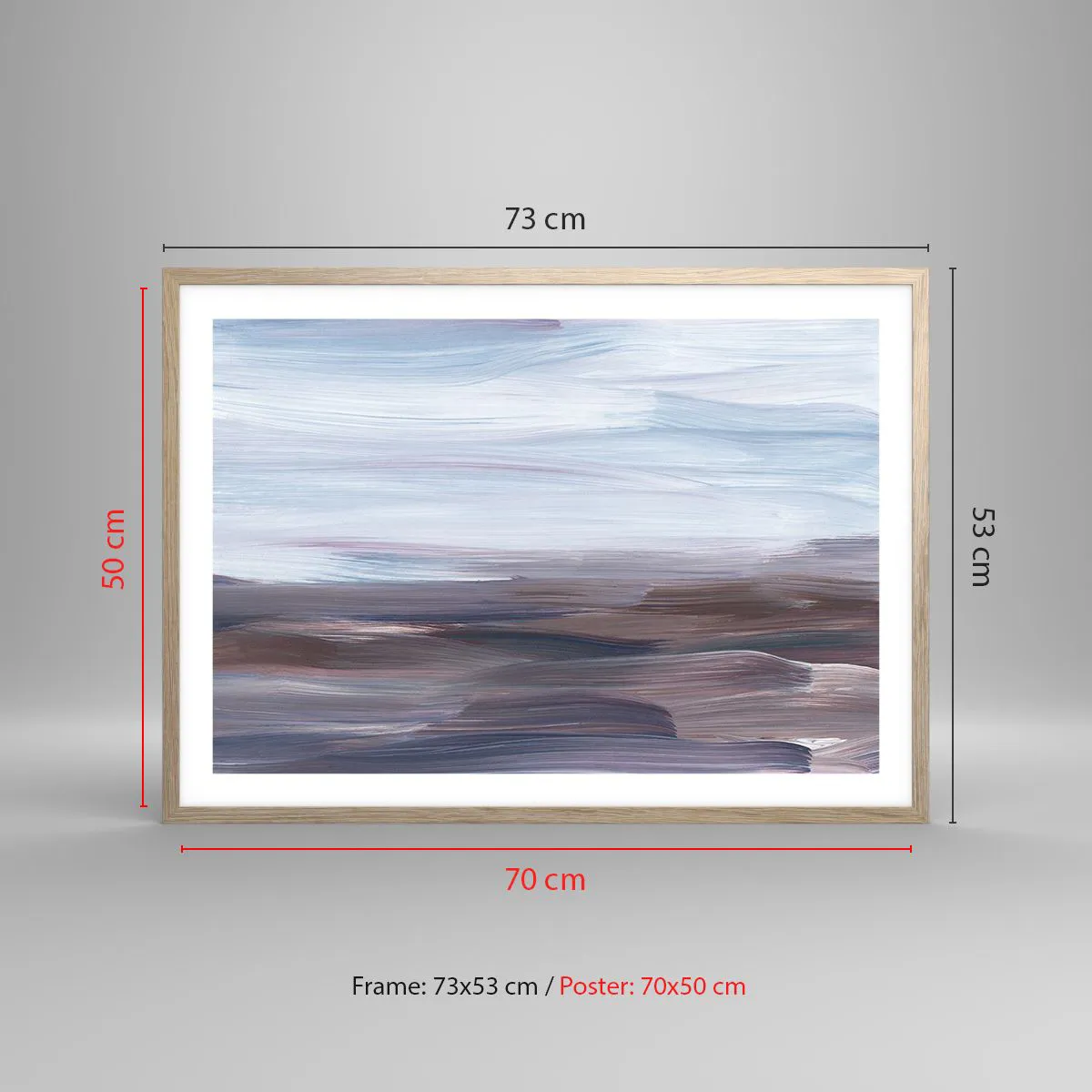 Poster în ramă de stejar deschis - Elemente: apă - 70x50 cm