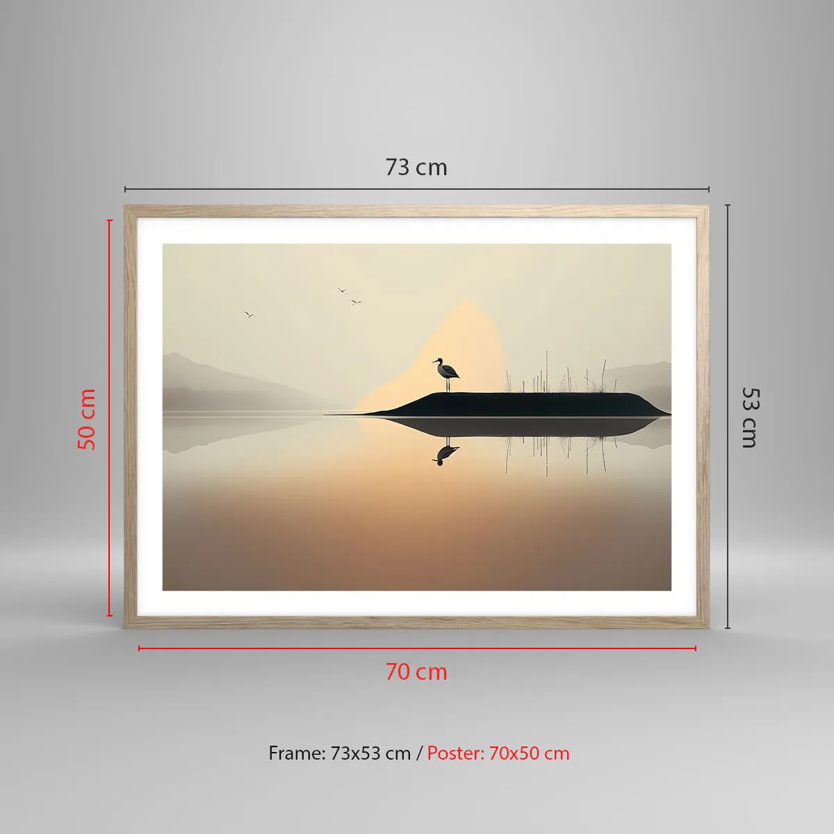 Poster in einem Rahmen aus heller Eiche - Herr am See - 70x50 cm