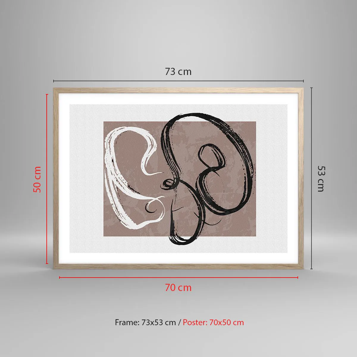 Affisch i ram av ljusek - Komposition - sökande efter fullständighet - 70x50 cm