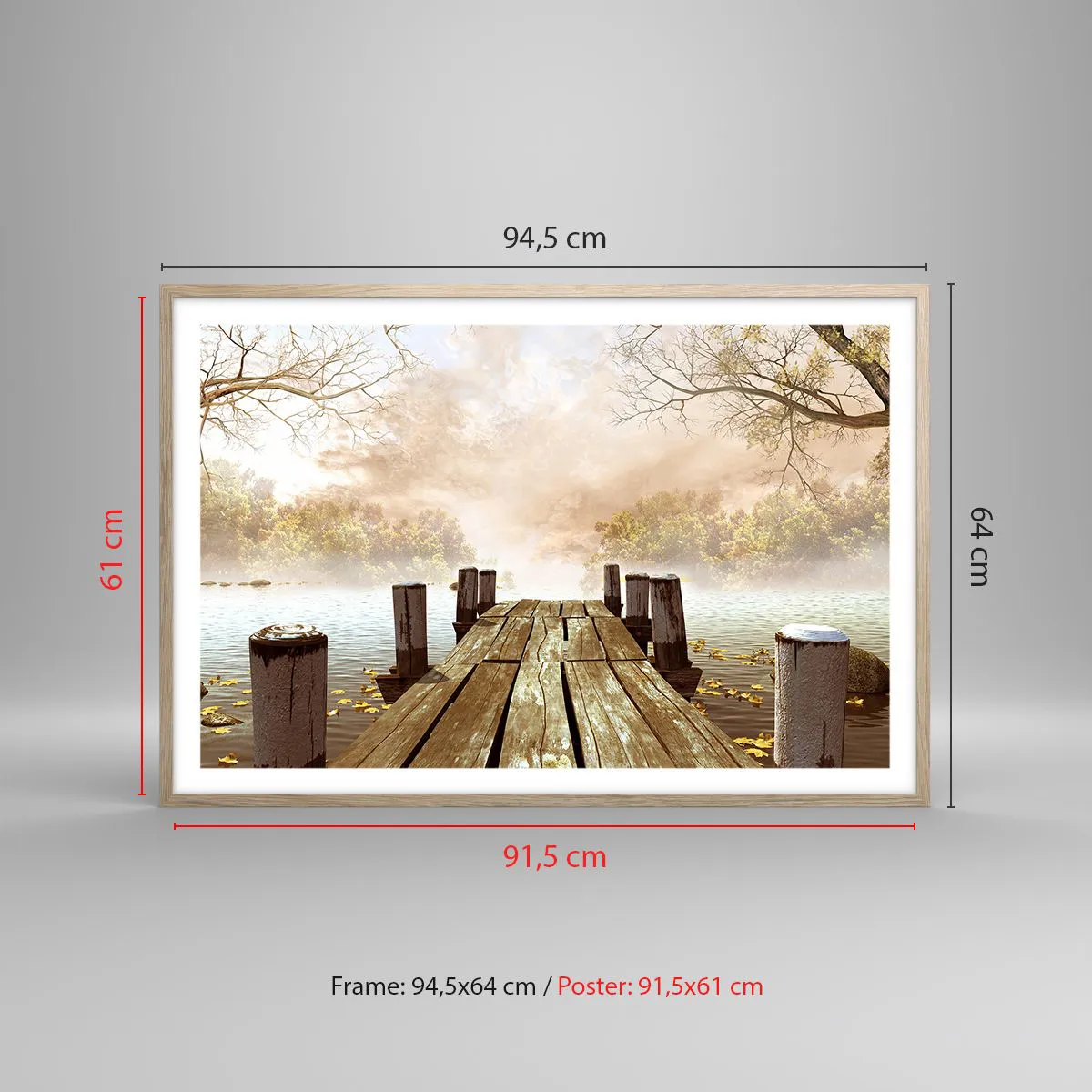 Een poster in een licht eiken lijst - Het milde verdriet van de herfst - 91x61 cm