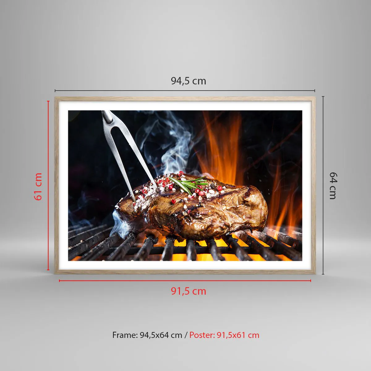 Poszter világos tölgy keretben - Lédús és illatos - 91x61 cm