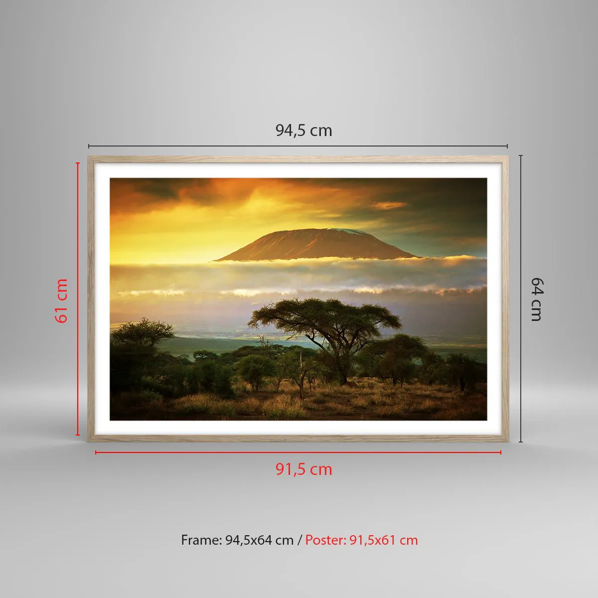 Een poster in een licht eiken lijst - Een reizigersdroom - 91x61 cm