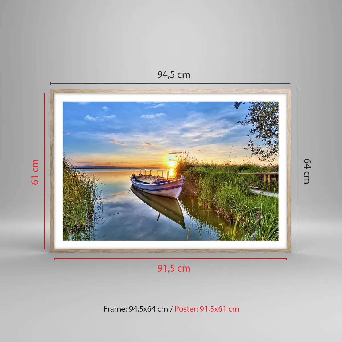 Affiche dans un chêne clair - Poster - La crique où les rêves deviennent réalité - 91x61 cm