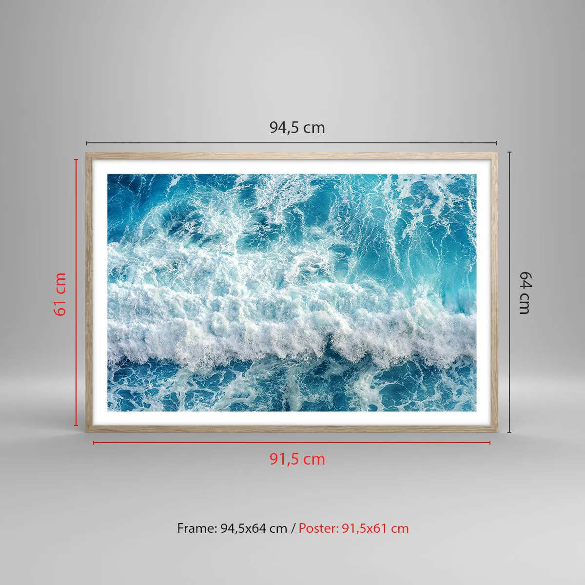 Affiche dans un chêne clair - Poster - Joyeusement et en sautant - 91x61 cm