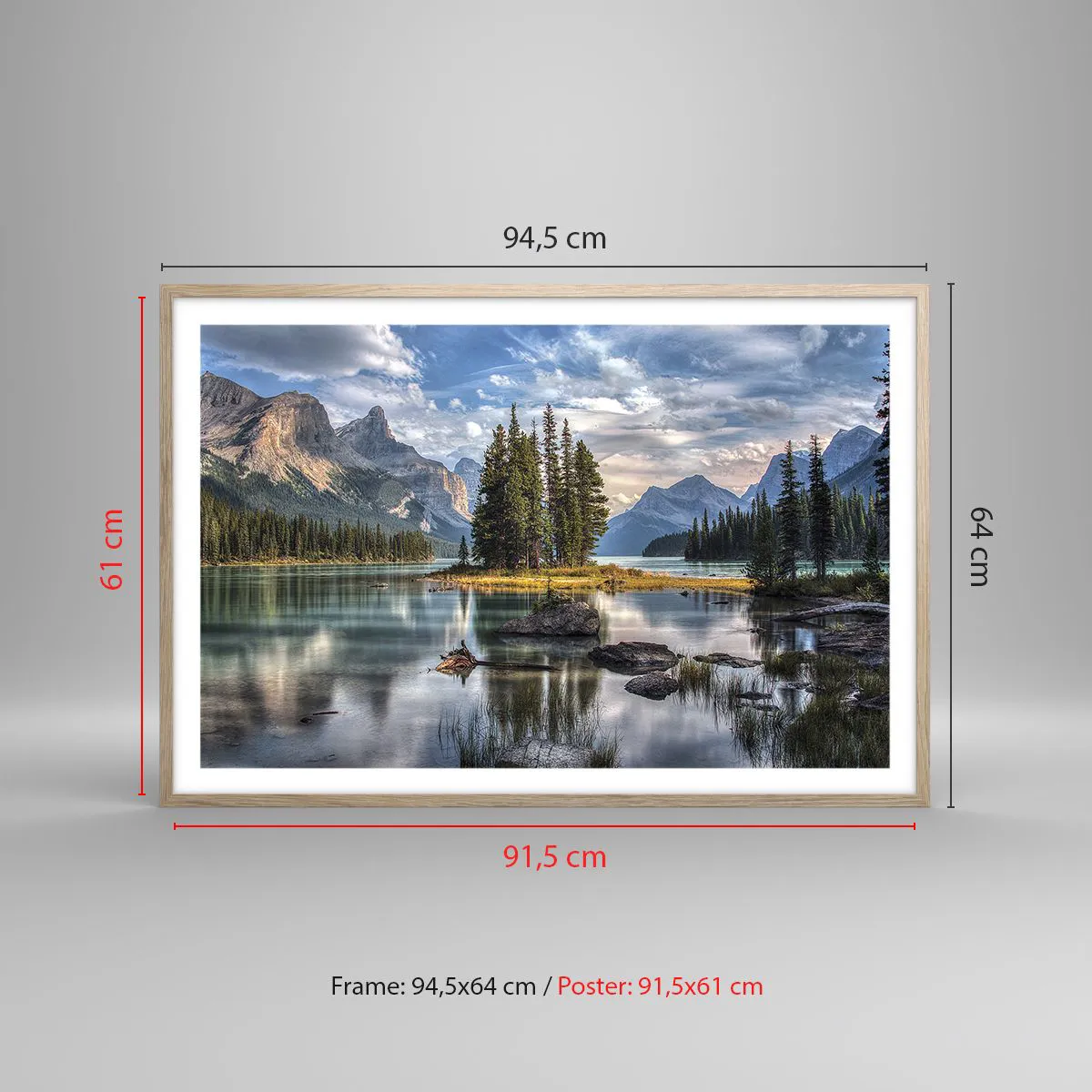 Affisch i ram av ljusek - Vid stort och rent vatten - 91x61 cm