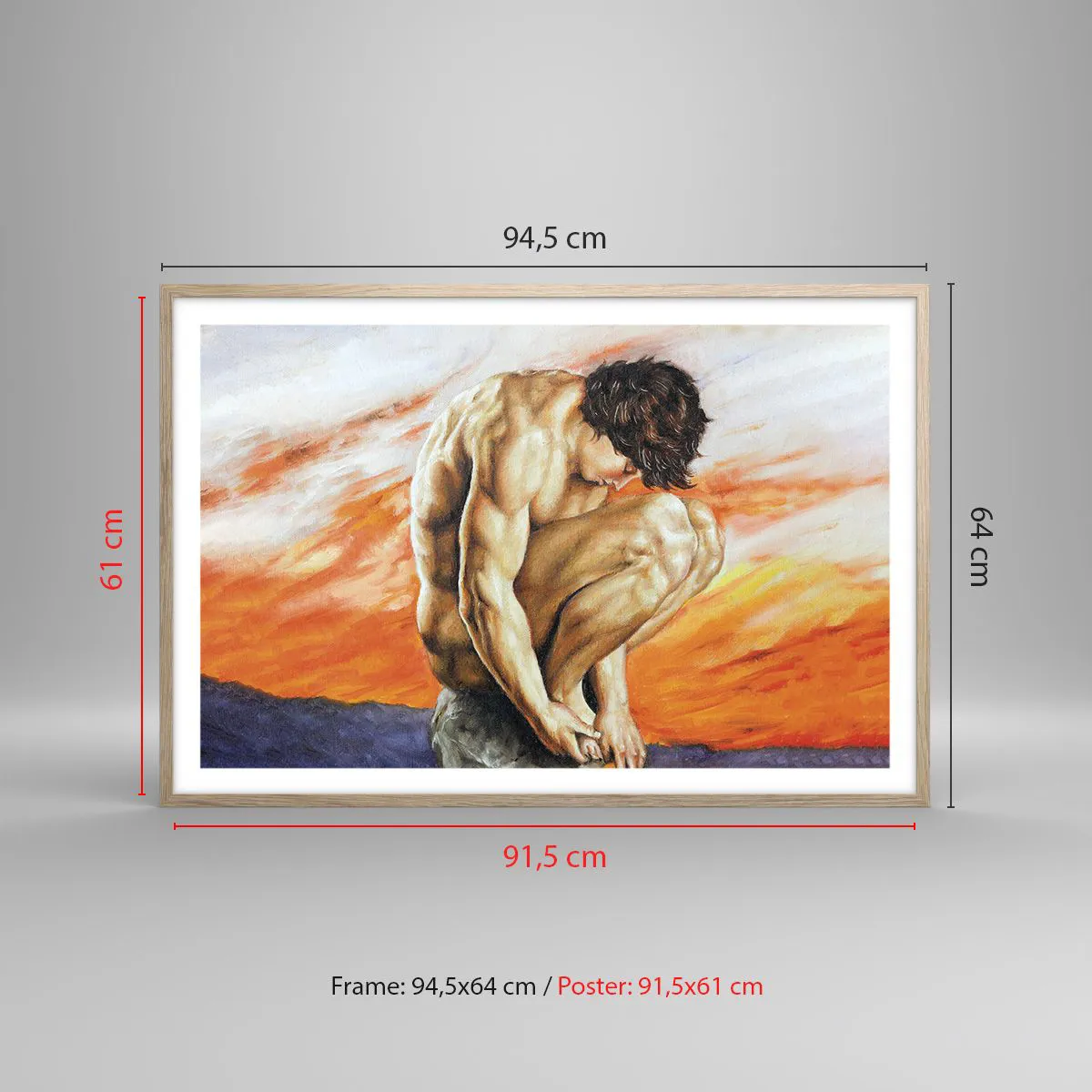 Affisch i ram av ljusek - Försänkt i sig själv - 91x61 cm