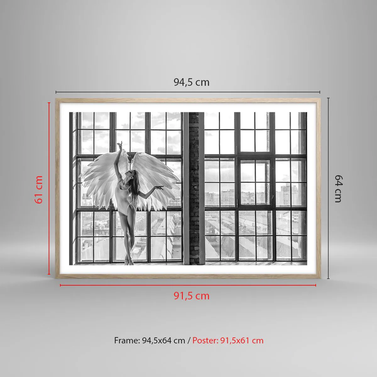 Pôster com moldura de carvalho claro - Cidade dos Anjos? - 91x61 cm