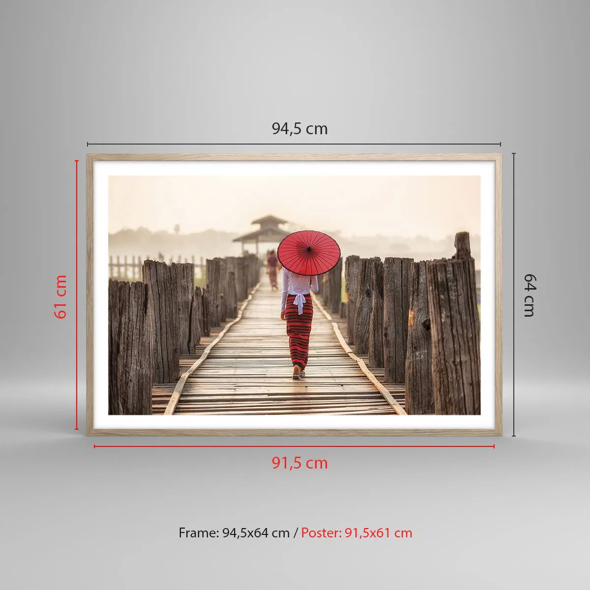 Affisch i ram av ljusek - På den gamla bron - 91x61 cm