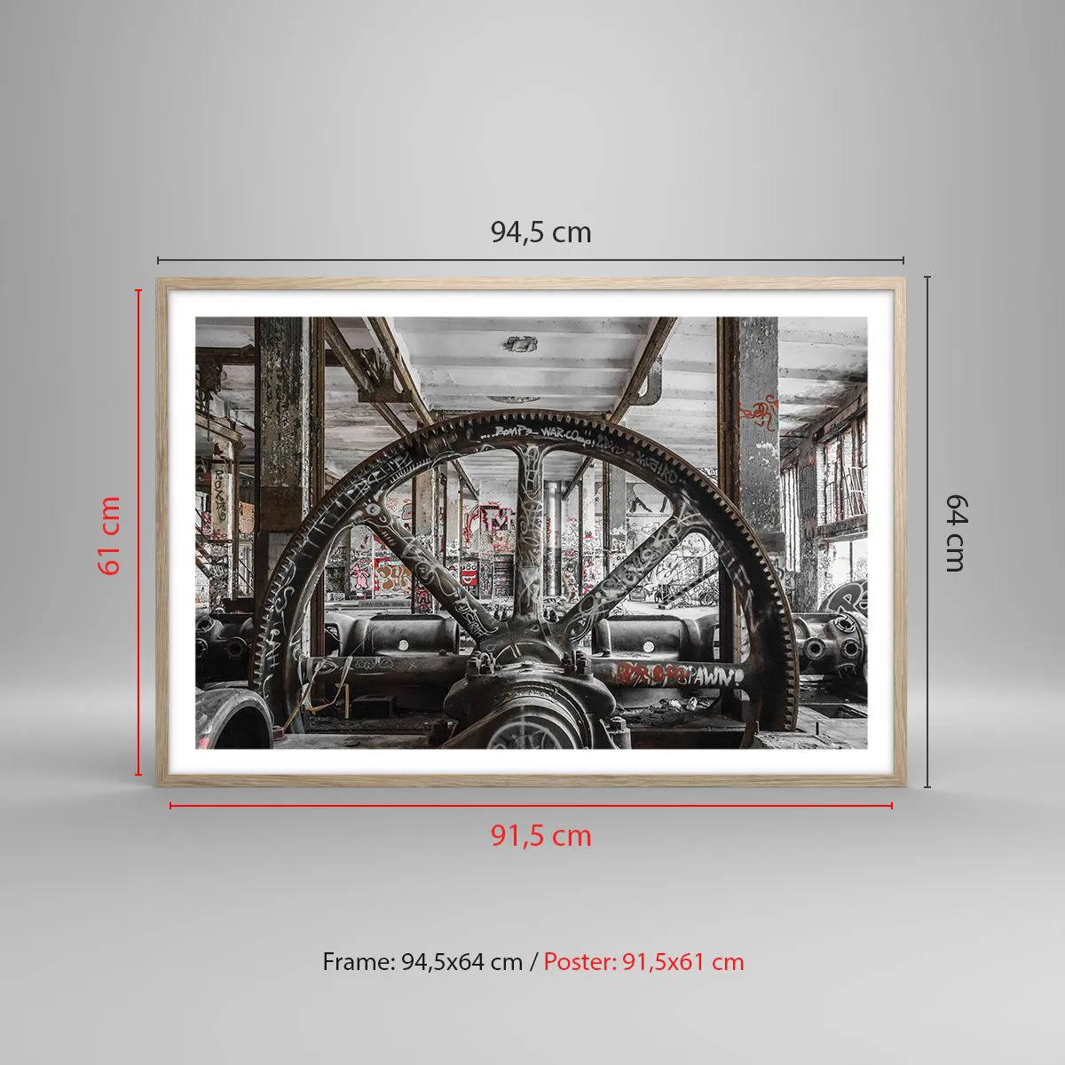 Poster în ramă de stejar deschis - Viața secretă a unei fabrici - 91x61 cm
