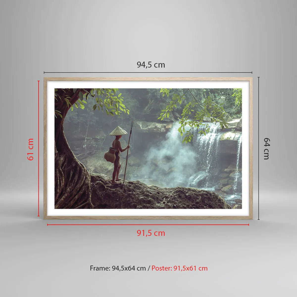 Poszter világos tölgy keretben - Barátságban a természettel - 91x61 cm