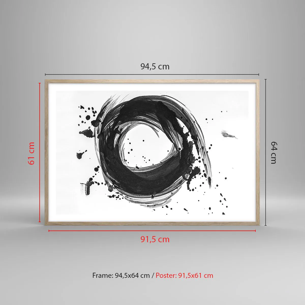 Poster în ramă de stejar deschis - Vortexul creației - 91x61 cm