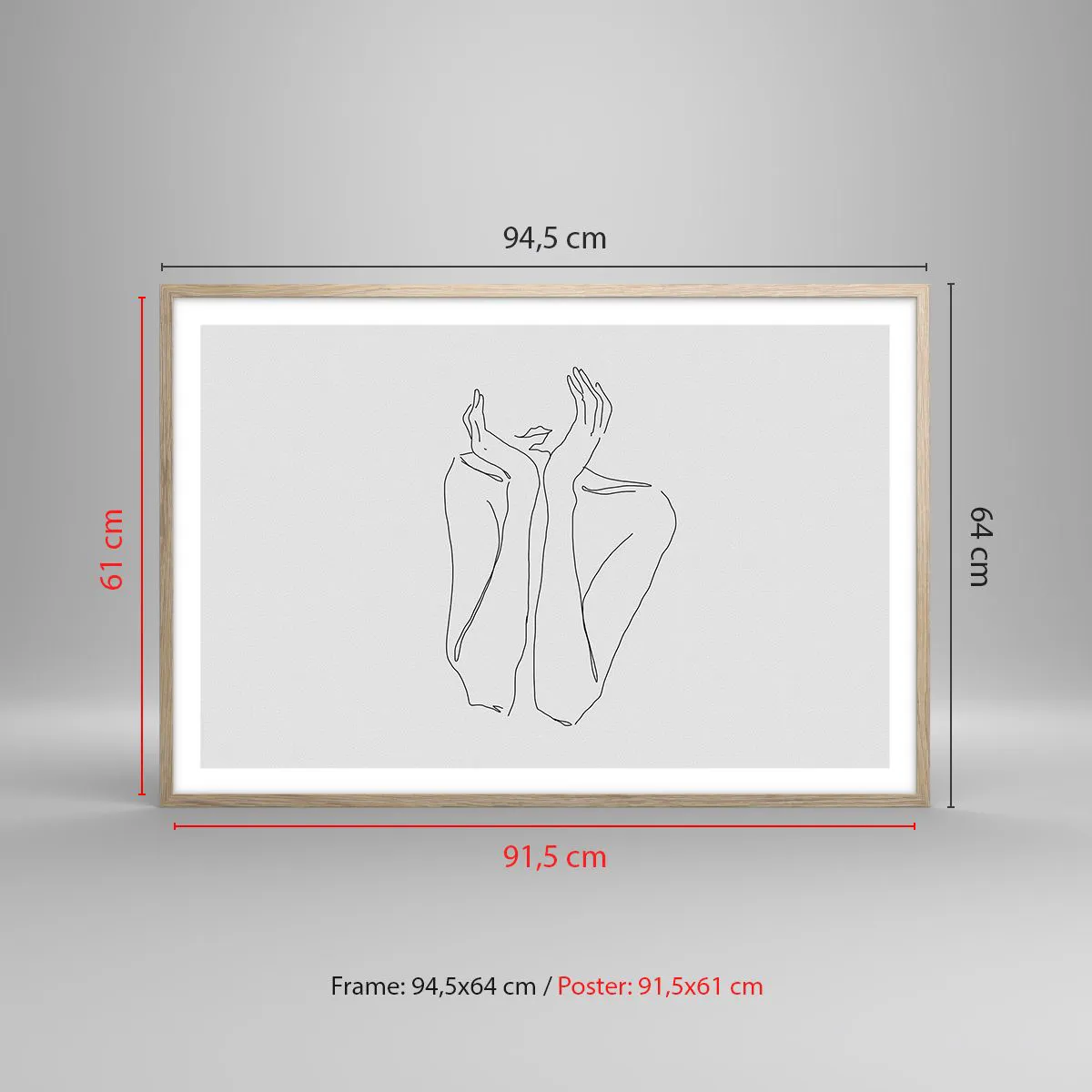 Plagát v ráme zo svetlého duba - O čom snívajú dievčatá - 91x61 cm