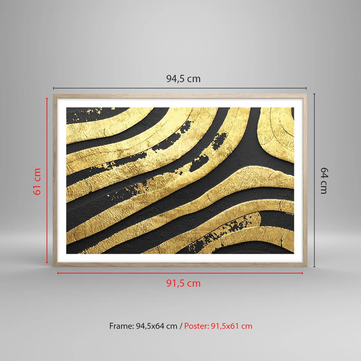 Plagát v ráme zo svetlého duba - Všetko plynie - 91x61 cm