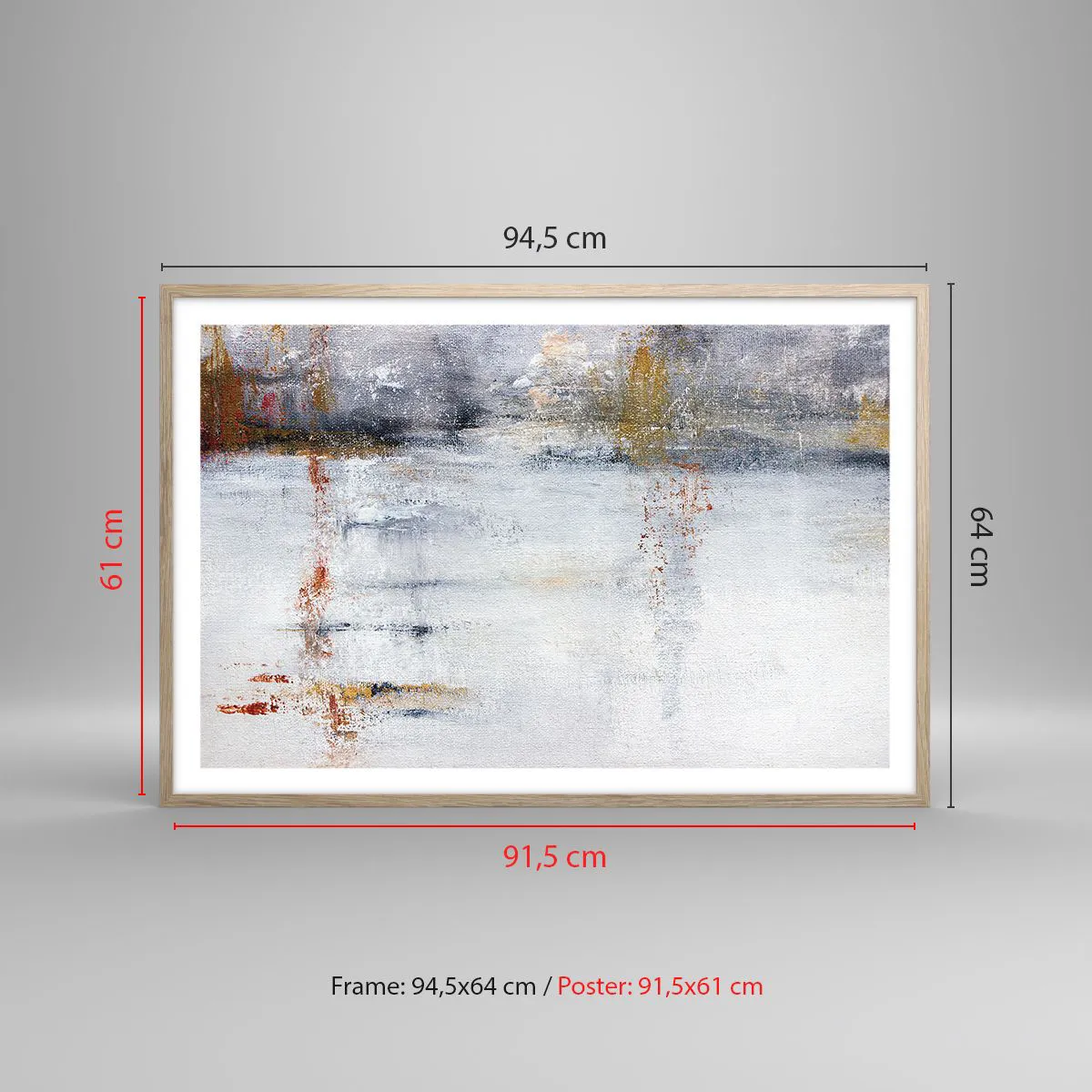 Plagát v ráme zo svetlého duba - Za závojom vzduchu - 91x61 cm