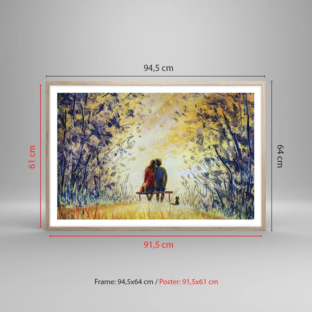 Een poster in een licht eiken lijst - Een magisch moment - 91x61 cm