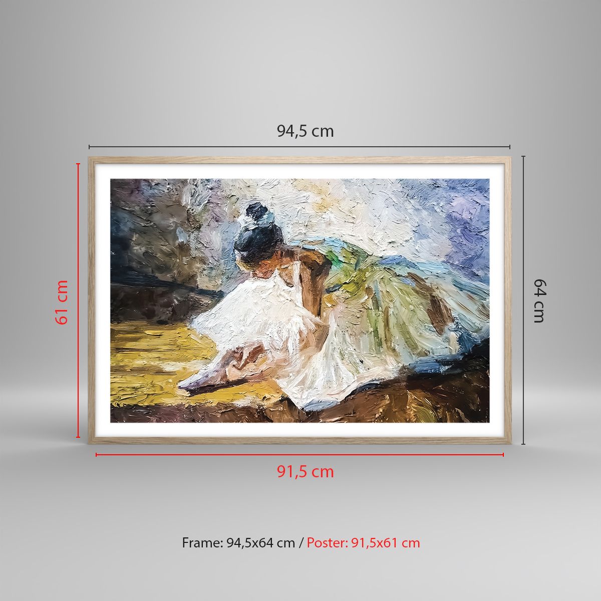 Poster in cornice rovere chiaro 91x61 cm - Dal quadro di Degas