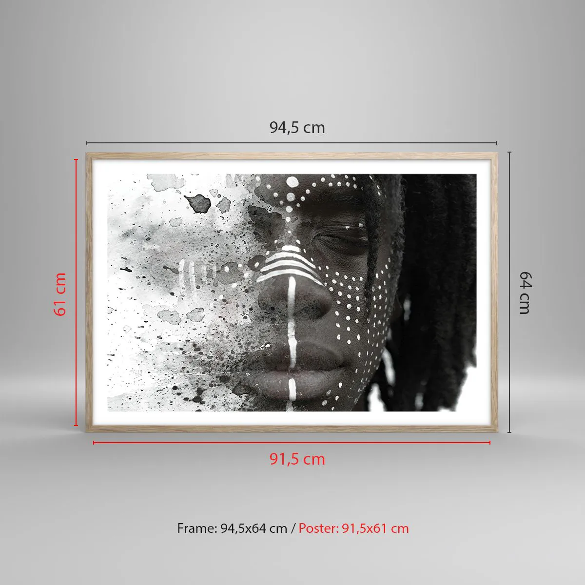 Plakát v rámu světlý dub - Objev původního ducha - 91x61 cm