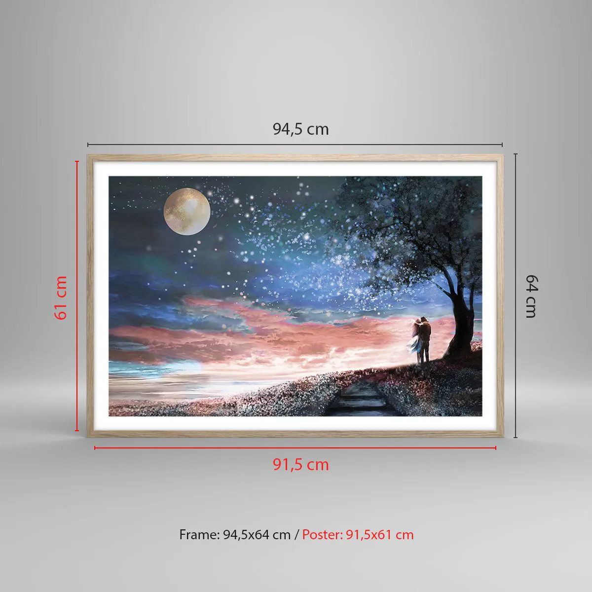 Plakat i ramme af lyst egetræ - En stjernepræstation - 91x61 cm