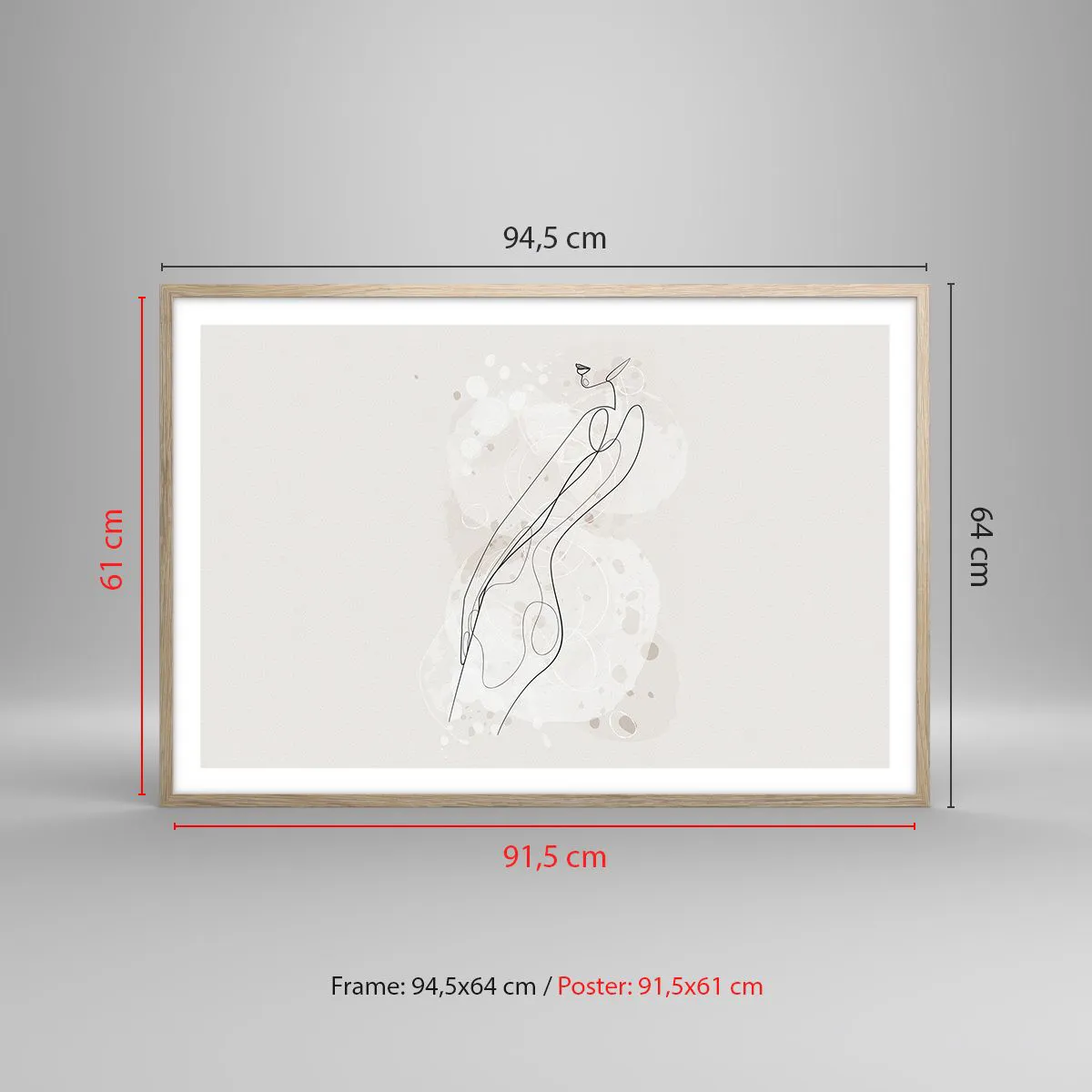 Affiche dans un chêne clair - Poster - Trompe l'oeil - 91x61 cm