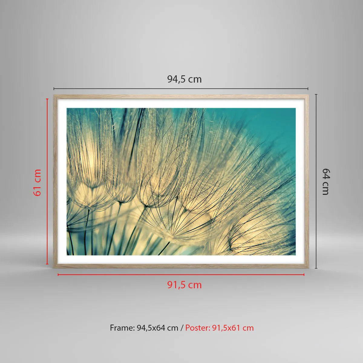 Poster în ramă de stejar deschis - Așteptând vântul - 91x61 cm