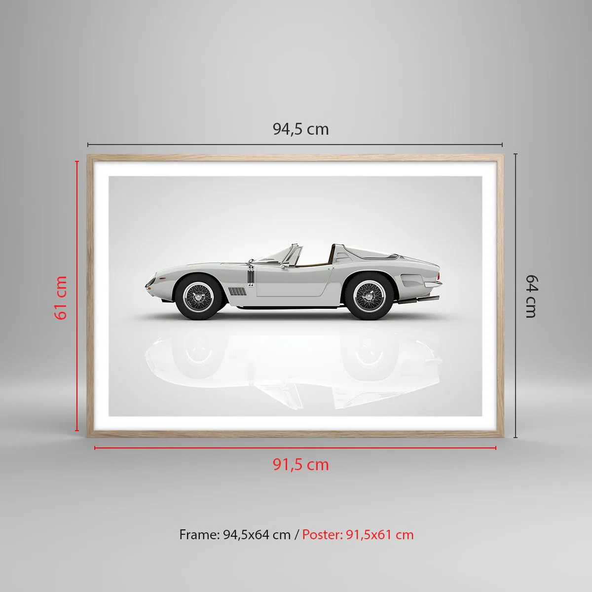 Poster în ramă de stejar deschis - Promisiunea distracției - 91x61 cm