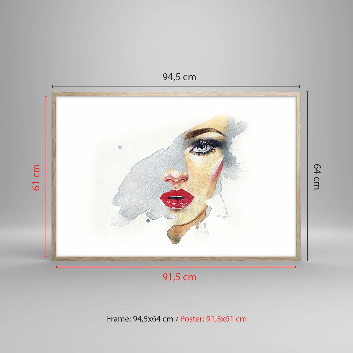 Poster in cornice rovere chiaro - Riflesso in una goccia d'acqua - 91x61 cm