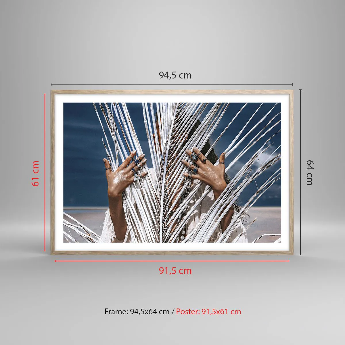 Pôster com moldura de carvalho claro - A xamã - 91x61 cm