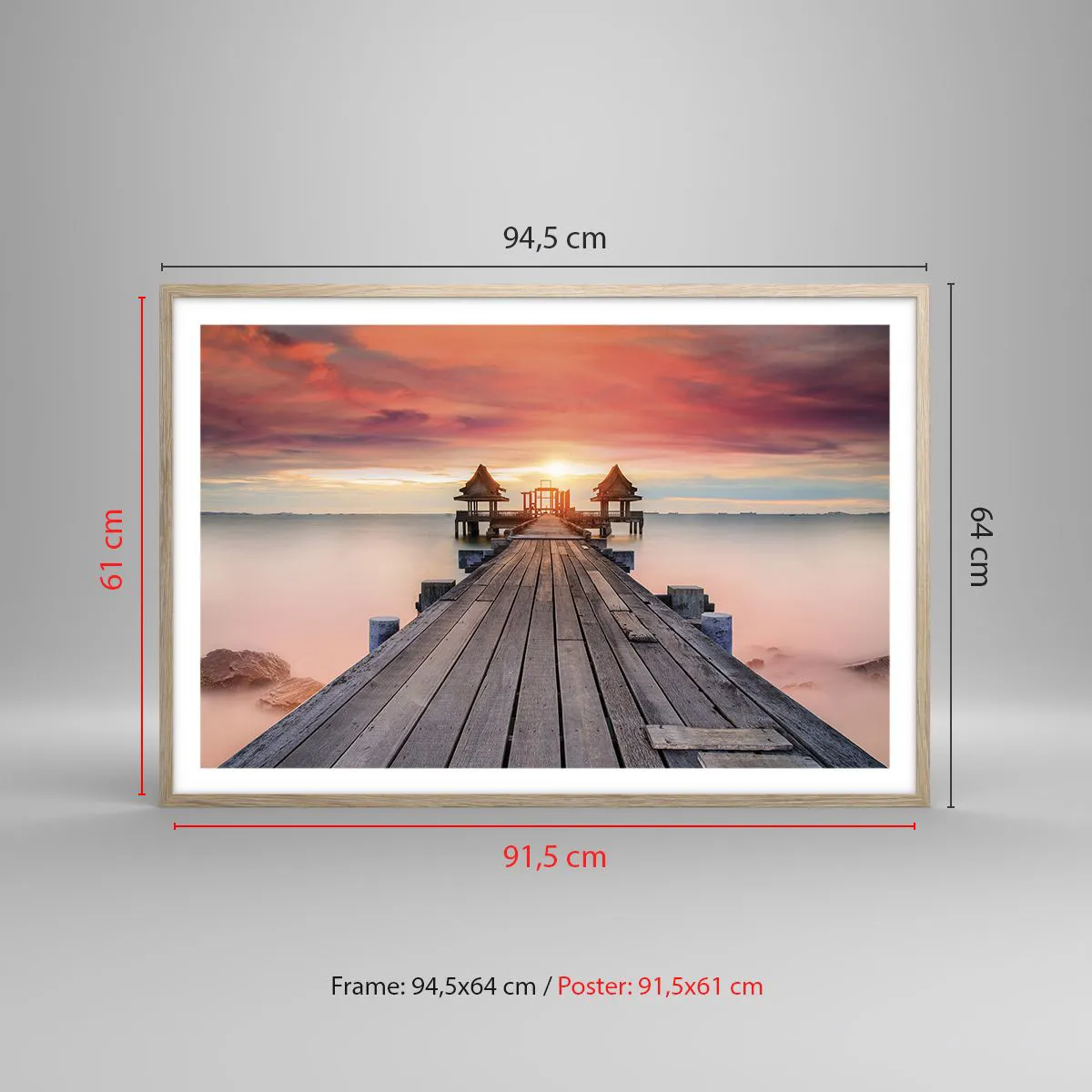 Affiche dans un chêne clair - Poster - L'Ouest à l'Est - 91x61 cm