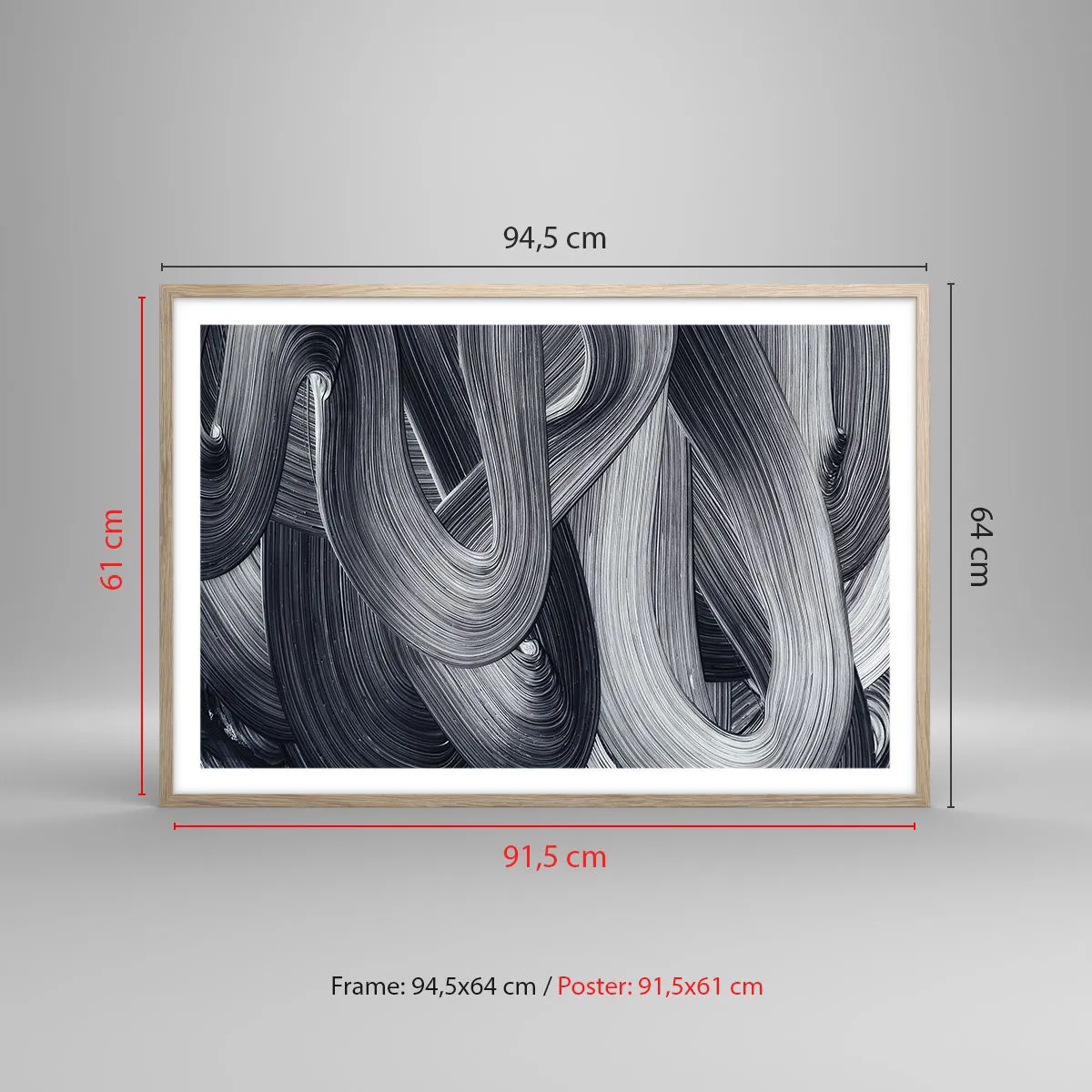 Poster in einem Rahmen aus heller Eiche - Die Fließfähigkeit der Realität - 91x61 cm