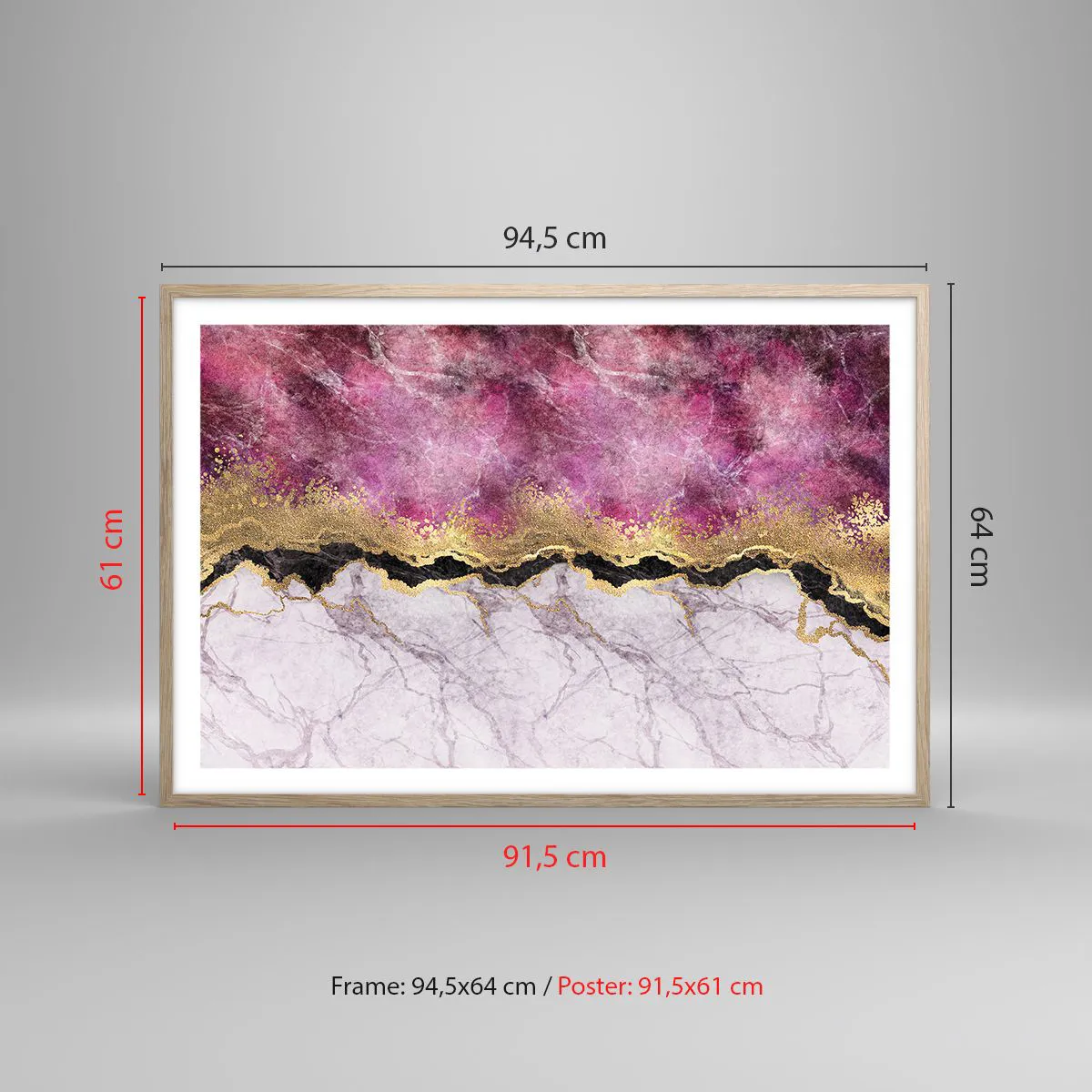 Affiche dans un chêne clair - Poster - À la frontière - 91x61 cm