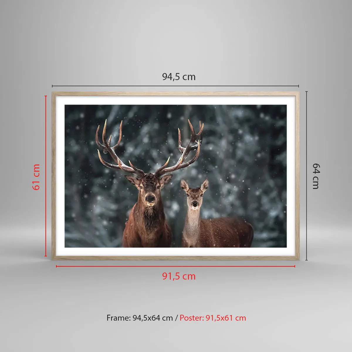 Poster in light oak frame - Master of the Forest with His Wife - 91x61 cm