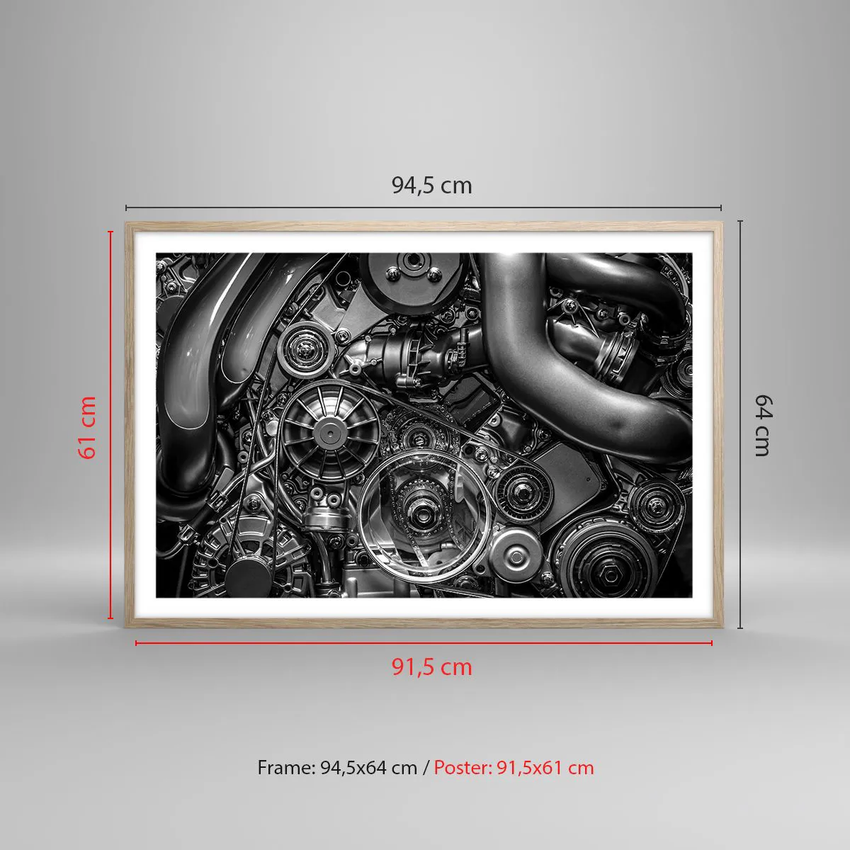 Affisch i ram av ljusek - Mekanikens poesi - 91x61 cm