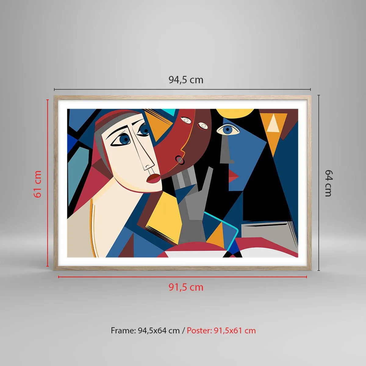 Poster in cornice rovere chiaro - Dialogo di cubisti - 91x61 cm