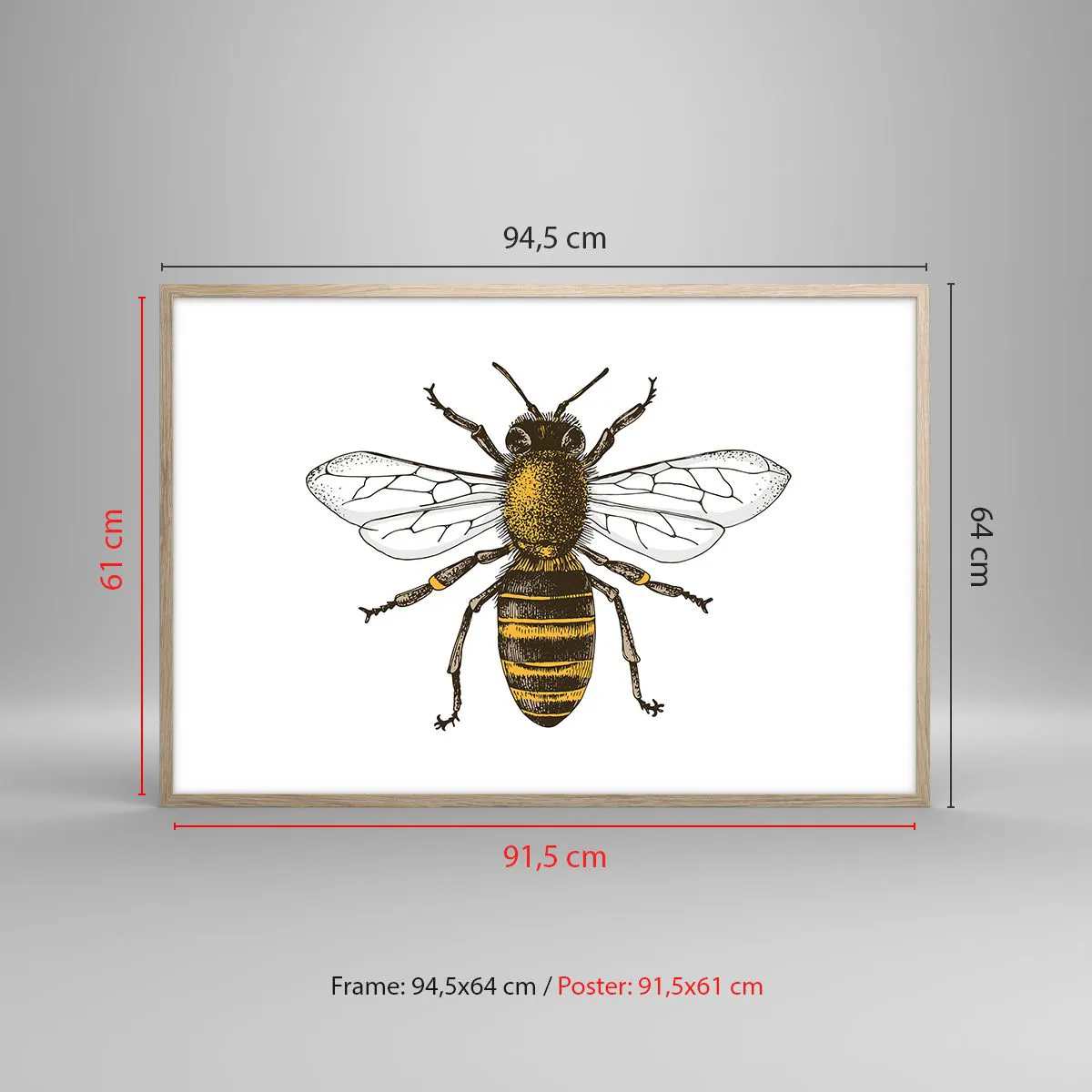 Pôster com moldura de carvalho claro - Linda e boa - 91x61 cm