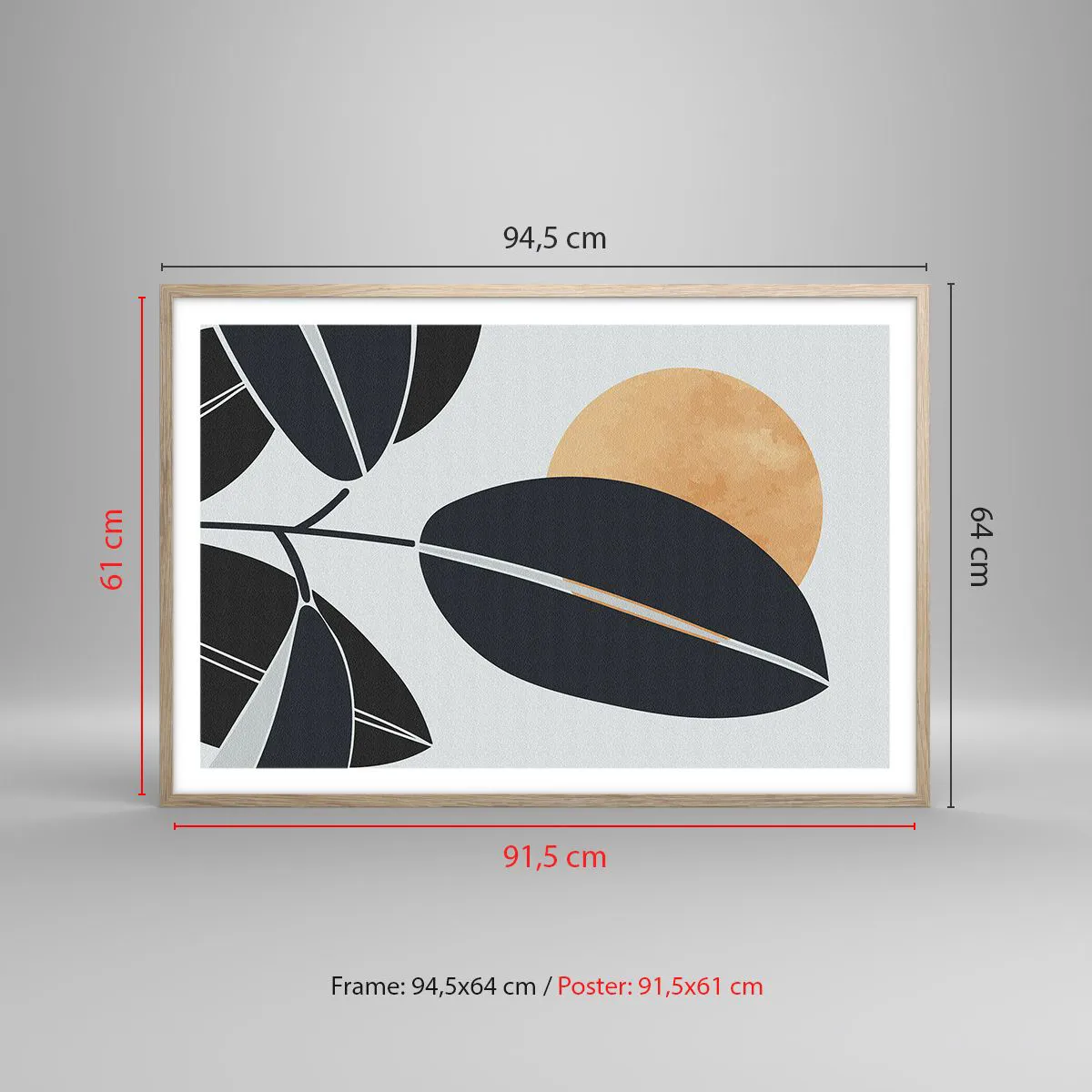 Pôster com moldura de carvalho claro - Um dia quente de verão - 91x61 cm