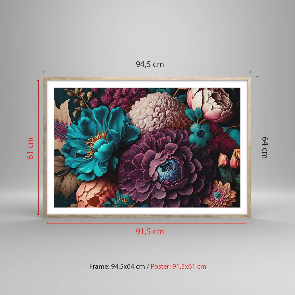 Affiche dans un chêne clair - Poster - La nature en abondance - 91x61 cm