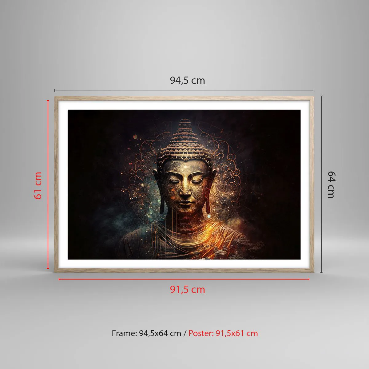 Poster in einem Rahmen aus heller Eiche - Spirituelles Gleichgewicht - 91x61 cm