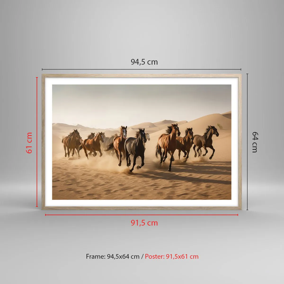 Poster în ramă de stejar deschis - Liberi ca vântul - 91x61 cm