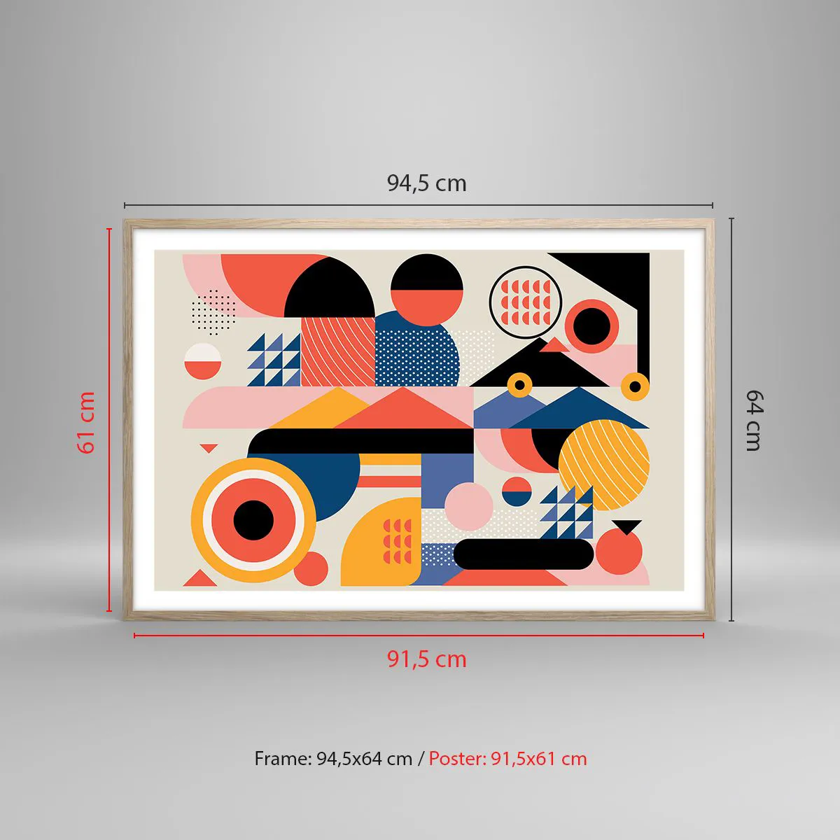 Poster în ramă de stejar deschis - Compoziție: joacă-te - 91x61 cm