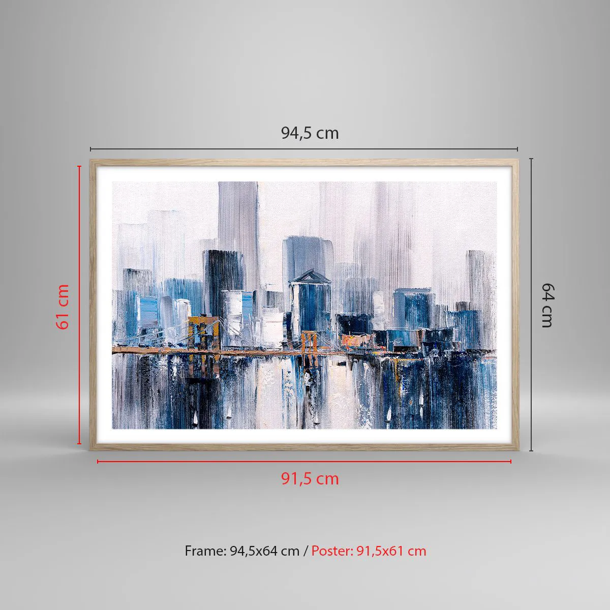 Poszter világos tölgy keretben - New York-i benyomás - 91x61 cm