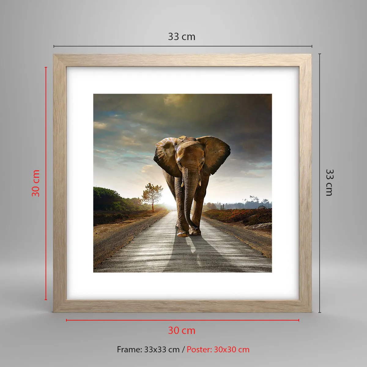 Een poster in een licht eiken lijst - En helemaal niet in een porseleinen pakhuis - 30x30 cm