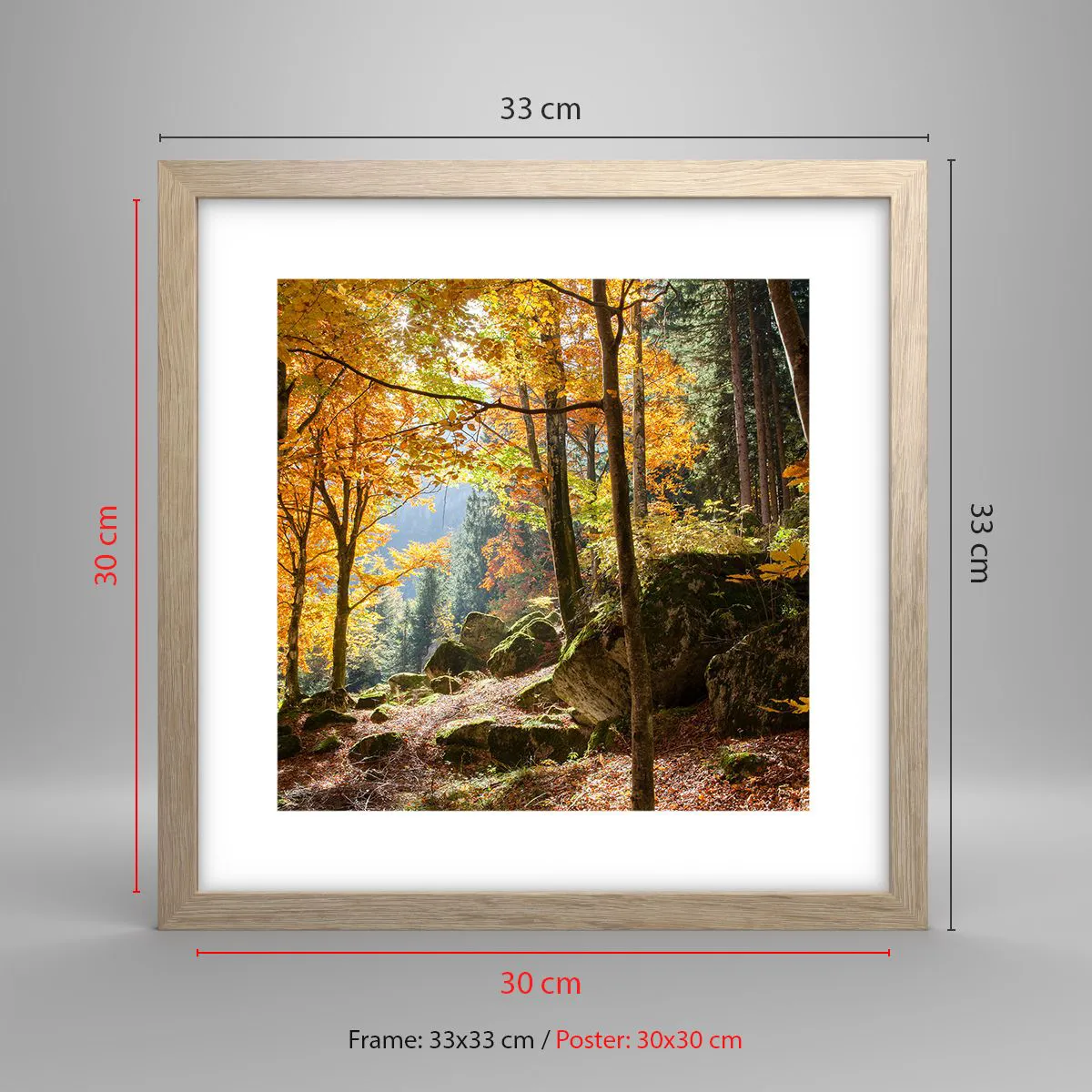 Póster en marco roble claro - Tiempo de descanso - 30x30 cm